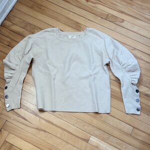 ba&sh Beige Sweatshirt with Button Details